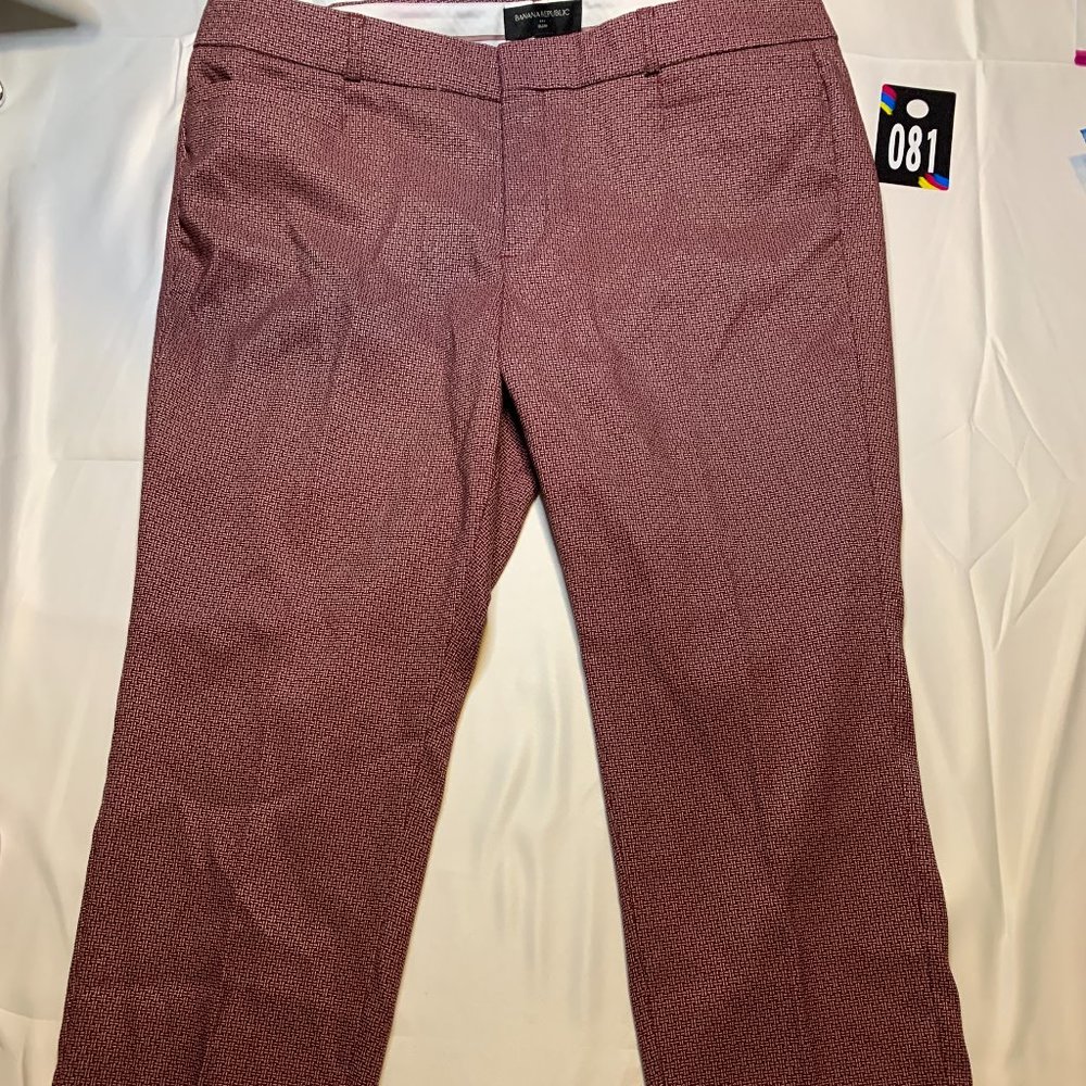 Banana Republic Sloan Slacks Sz. 14P Red Pattern